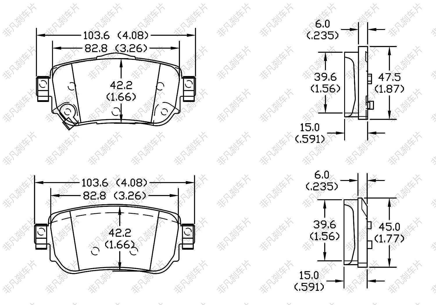 bf2f227a-c989-4491-bb96-4522500d3f90.jpg FEIFAN Factory /FF-325/D1965-9190 /D1965/GDB3617 High Performance Ceramic Low Metal Semi-Metal Rear Brake Pads Auto Parts Brake Kits System for Nissan - Image 1